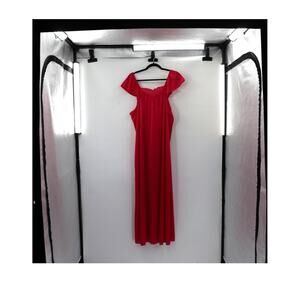 Vintage 1970s Dark Pink Nylon Nightgown